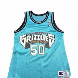 Bryant Reeves Vancouver Grizzlies Champion Jersey Teal Blue NBA Men 40 Medium